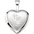 Baptism Heart Locket measures 17.80x12.00mm and has a bright polish to shine.