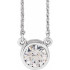 Add a touch of elegance to your jewelry collection with this stunning 6.5mm round cubic zirconia necklace. The bezel-set solitaire pendant hangs on an 18-inch chain, creating a timeless piece that can be worn for any occasion.