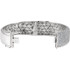 In a breathtaking presentation, this 16 1/8 ct. t.w. pave diamond bangle bracelet celebrates beauty and aesthetics with a constellation of dazzling diamond rounds. This graduated and gorgeous design is the essence of elegance. 18kt white gold bracelet. 