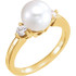 A classic accessory representing her June birthday, this sophisticated pearl & diamond ring makes any occasion special.