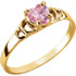 Pink Heart 4x4 mm Cubic Zirconia Youth Ring In 14K Yellow Gold. All rings are size 3.