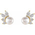 These beautiful pearls earrings add a touch of class to any occasion. The earrings feature two AA+ quality, 5.50mm Akoya cultured pearls, hand picked for their gorgeous luster and surface. The pearls are mounted with 1/2 carats of I1 and SI2-SI3 diamonds on 1.91 grams of the finest 14K gold.