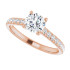 Forever One™ Moissanite & 3/8 CTW Diamond Engagement Ring In 14K Rose Gold