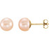 Perfect worn alone, these pink freshwater stud earrings make a classic statement.