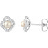 Feminine and fashion-forward, these pearl and diamond stud earrings take your look to the next level.