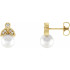 These stunning 14k yellow gold pearl and diamond earrings will certainly offer you a timeless look.