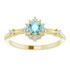 A beautiful choice to express your affection, this gemstone and diamond ring is certain to receive a positive response.