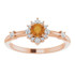 Natural Citrine & 1/6 CTW Diamond Halo-Style Ring In 14K Rose Gold