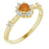 Project confidence and style with this yellow citrine and diamond halo-style ring - a vibrant look that makes a lasting impression.