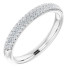 Crafted of 14k white gold in G-H color and SI2-SI3 clarity, this 1/3ctw diamond anniversary band is the perfect way to tell her "I love you always."