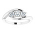  14K White 5/8 CTW Diamond Three-Stone Anniversary Ring 
