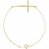 Genuine Aquamarine Sideways Cross Bracelet In 14K Yellow Gold