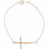 Imitation Citrine Sideways Cross Bracelet In 14K Rose Gold