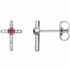 Pink Tourmaline & .06 CT Diamond Cross Earrings In Sterling Silver