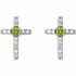 Peridot & .06 CT Diamond Cross Earrings In Sterling Silver
