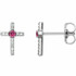 Pink Tourmaline & .06CT Diamond Cross Earrings In Platinum 