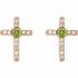 Peridot & .06 CT Diamond Cross Earrings In 14K Rose Gold