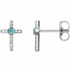 Blue Zircon & .06 CT Diamond Cross Earrings In Sterling Silver