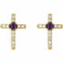Alexandrite & .06 CT Diamond Cross Earrings In 14K Yellow Gold