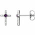 Chatham® Created Alexandrite & .06 CT Diamond Cross Earrings In Sterling Silver