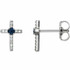 Blue Sapphire & .06 CT Diamond Cross Earrings In Sterling Silver