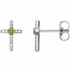 Peridot & .06CT Diamond Cross Earrings In Platinum 