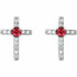 Ruby & .06CT Diamond Cross Earrings In Platinum 