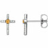 Citrine & .06CT Diamond Cross Earrings In Platinum 