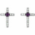 Alexandrite & .06CT Diamond Cross Earrings In Platinum 