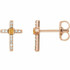 Citrine & .06CT Diamond Cross Earrings In 14K Rose Gold
