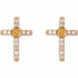 Citrine & .06CT Diamond Cross Earrings In 14K Rose Gold
