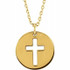 The simplicity of your faith is represented by this yellow gold pierced cross disc pendant. Polished to a brilliant shine. 