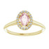 Create a playful look you can wear with anything with this lovely oval-shaped pink morganite and diamond ring.