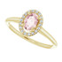 Create a playful look you can wear with anything with this lovely oval-shaped pink morganite and diamond ring.