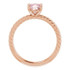 Create a playful look you can wear with anything with this lovely oval-shaped pink morganite ring.