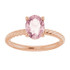 Create a playful look you can wear with anything with this lovely oval-shaped pink morganite ring.