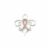 This lovely, Pink Pourri breast cancer awareness lapel pin is crafted from high-polished 14k white gold in a beautiful, fleur-de-lis design. A pink enameled breast cancer awareness symbol adorns the center of the pin. This lapel pin measures approximately 1-1/16" in length and is secured with a nickel-plated tie tack back.