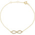 Wonderful modern style is found in this 14Kt yellow gold diamond infinity bracelet.