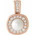 A splendid addition to any attire, this pearl and diamond halo-style pendant is a beautiful look she’ll turn to often.