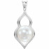 Modern and alluring, this pearl pendant is destined to be admired. Created in 14k white gold, this sumptuous style showcases a luminous 6.0-6.5mm cultured freshwater pearl. Polished to a brilliant shine.