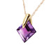  Squares are anything but basic when created from beautiful purple amethyst and draped from a stunning solid gold chain. This 14k solid gold necklace with natural purple amethyst is a simple and elegant piece of jewelry that makes a perfect birthstone gift for those born in February. The over one carat amethyst stone stands alone to showcase its beautiful coloring. The 18 inch long rope chain is the perfect necklace to hold this delicate piece, adding high quality solid gold with a delicate look that makes it appropriate for everyday wear.
