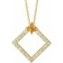 Crafted of 14K yellow gold, this geometric necklace makes a gorgeous statement piece.