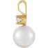 In graceful elegance, this majestic pearl pendant catches the eye. Fashioned in 14K yellow gold, this classically styled design showcases a luminous 7.0mm cultured akoya pearl.