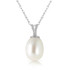 You do not need to be a prom queen, sorority sister, or debutante to enjoy the classic elegance of pearls. In fact, feel free to pair this 14K white gold Necklace with Natural Pearl with a casual sundress or with your oldest pair of blue jeans for a bit of shabby chic flair.

This versatile necklace that matches just about anything is made of a single 4 carat pear shaped pearl that comes with an 18 inch long 14K white gold double link rope chain. If you could only own one necklace, this would need to be the one.