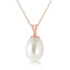 You do not need to be a prom queen, sorority sister, or debutante to enjoy the classic elegance of pearls. In fact, feel free to pair this 14k rose gold necklace with Natural Pearl with a casual sundress or with your oldest pair of blue jeans for a bit of shabby chic flair.

This versatile necklace that matches just about anything is made of a single 4 carat pear shaped pearl that comes with an 18 inch long 14K rose gold double link rope chain. If you could only own one necklace, this would need to be the one. Seriously.