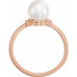 A smart look for day or night, this pearl and diamond ring brings your unique personality to the forefront.