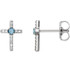 Keep your faith close to you wearing these exquisite diamond & aquamarine cross earrings.