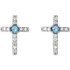 Keep your faith close to you wearing these exquisite diamond & aquamarine cross earrings.