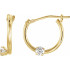 Charm your little fashionista with these always-in-style cubic zirconia hinged hoop earrings in yellow gold.