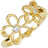 This beautiful 14K yellow gold ring features a delicate floral design accented with sparkling natural diamonds.